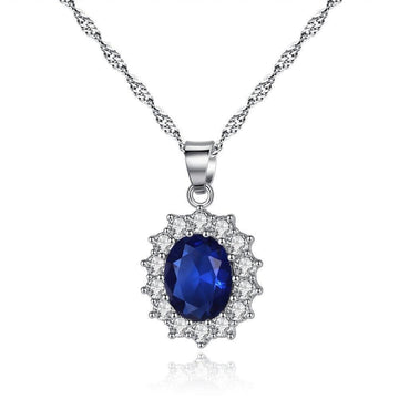 New Arrival - Luxury 3 Piece Blue Color Sunflower Silver Colour Quality Jewelry - The Jewellery Supermarket